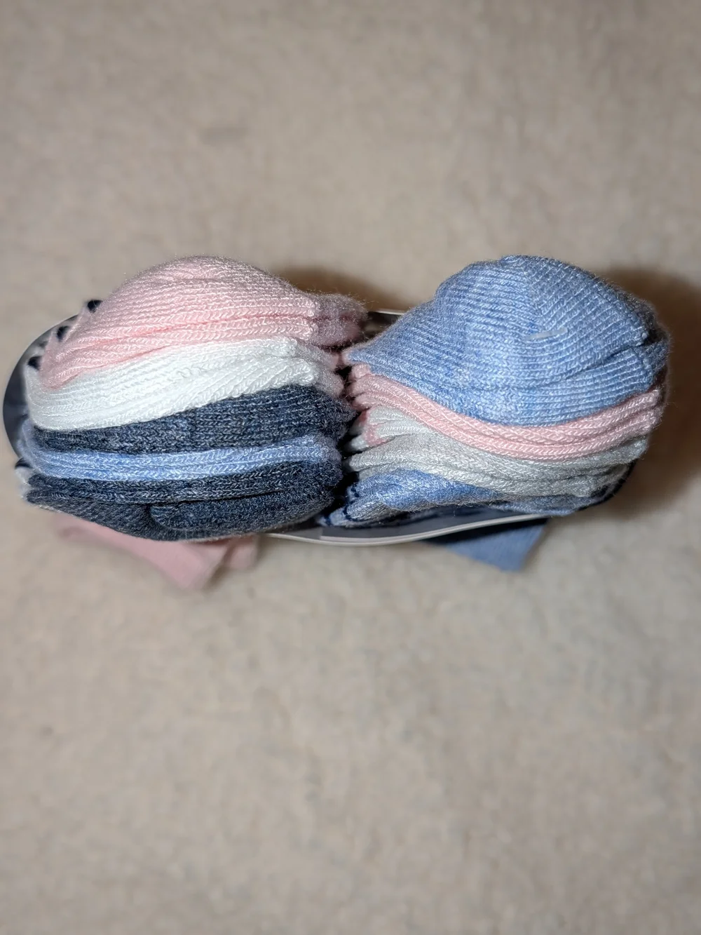 The Childrens Place Ankle Socks 10 pack 12-24 Mos Pastels Pink Blue White NWT